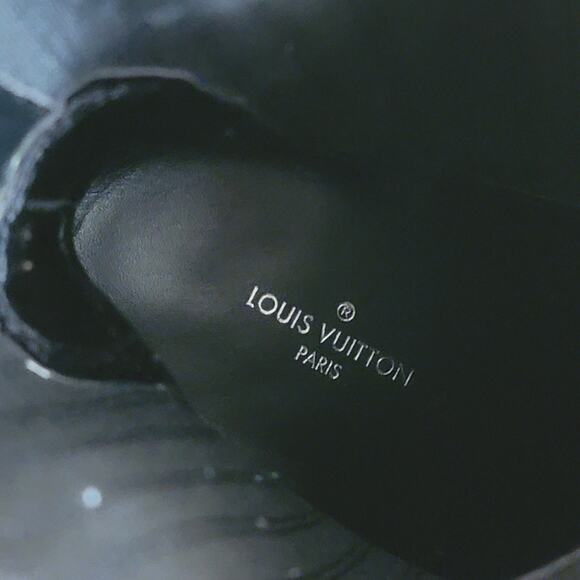 Louis Vuitton Glossy Black and Textured Brown Booties - Picture 13 of 15